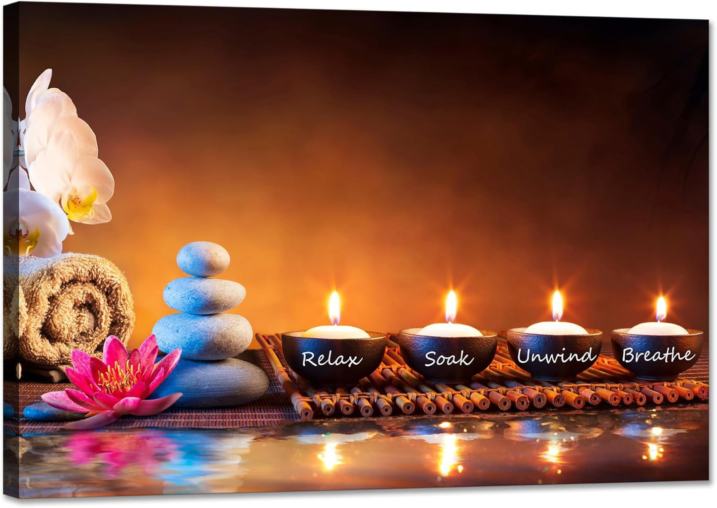 Zen Wall Art Decor Breathe Canvas Picture for Relaxation