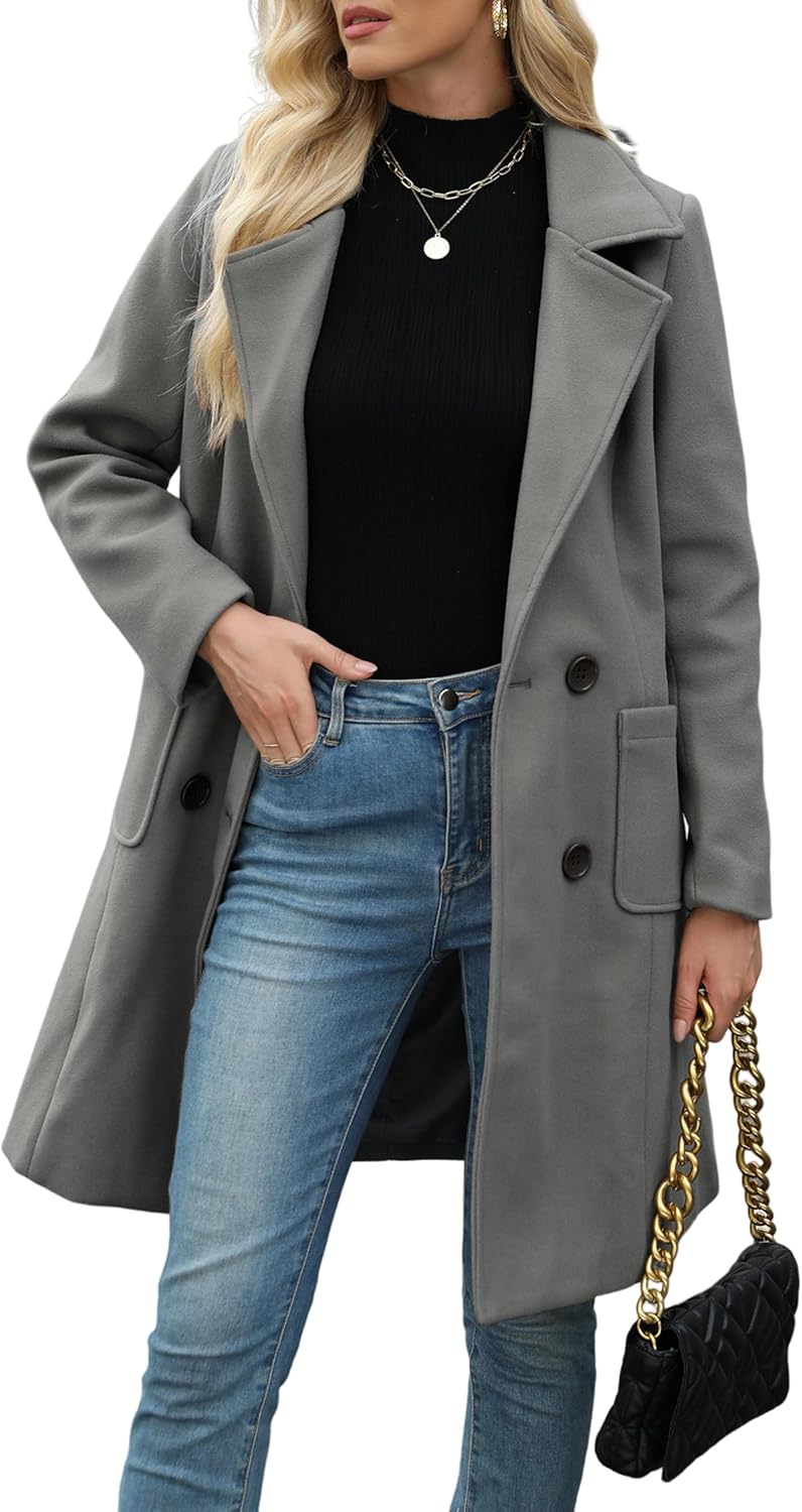 Stylish Women Winter Wool Blend Camel Mid-Long Coat for Elegance