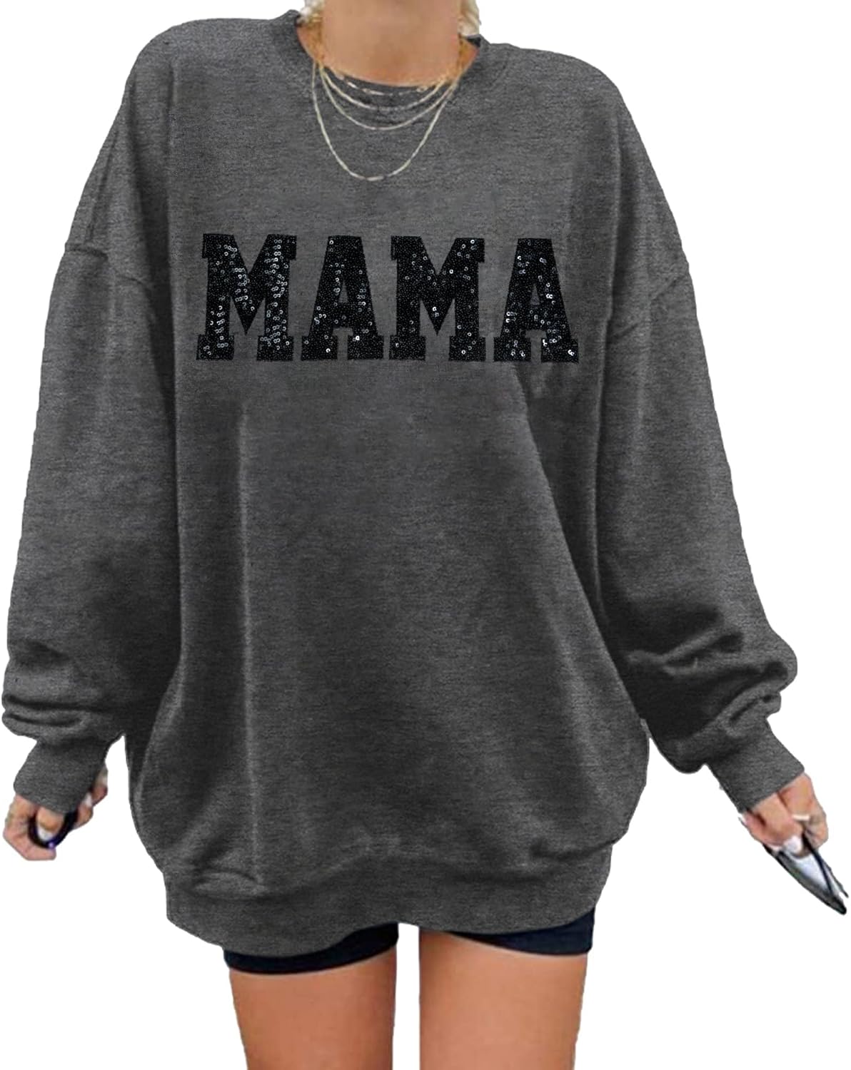 LOTUCY Oversized Mama Sweatshirt - Cozy & Stylish!