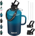 1 Gallon Insulated Water Bottle with Straw Lid - 128oz Vacuum Jug
