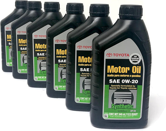 Toyota Full Synthetic TGMO SN 0W-20 Oil Case of 6 Quarts