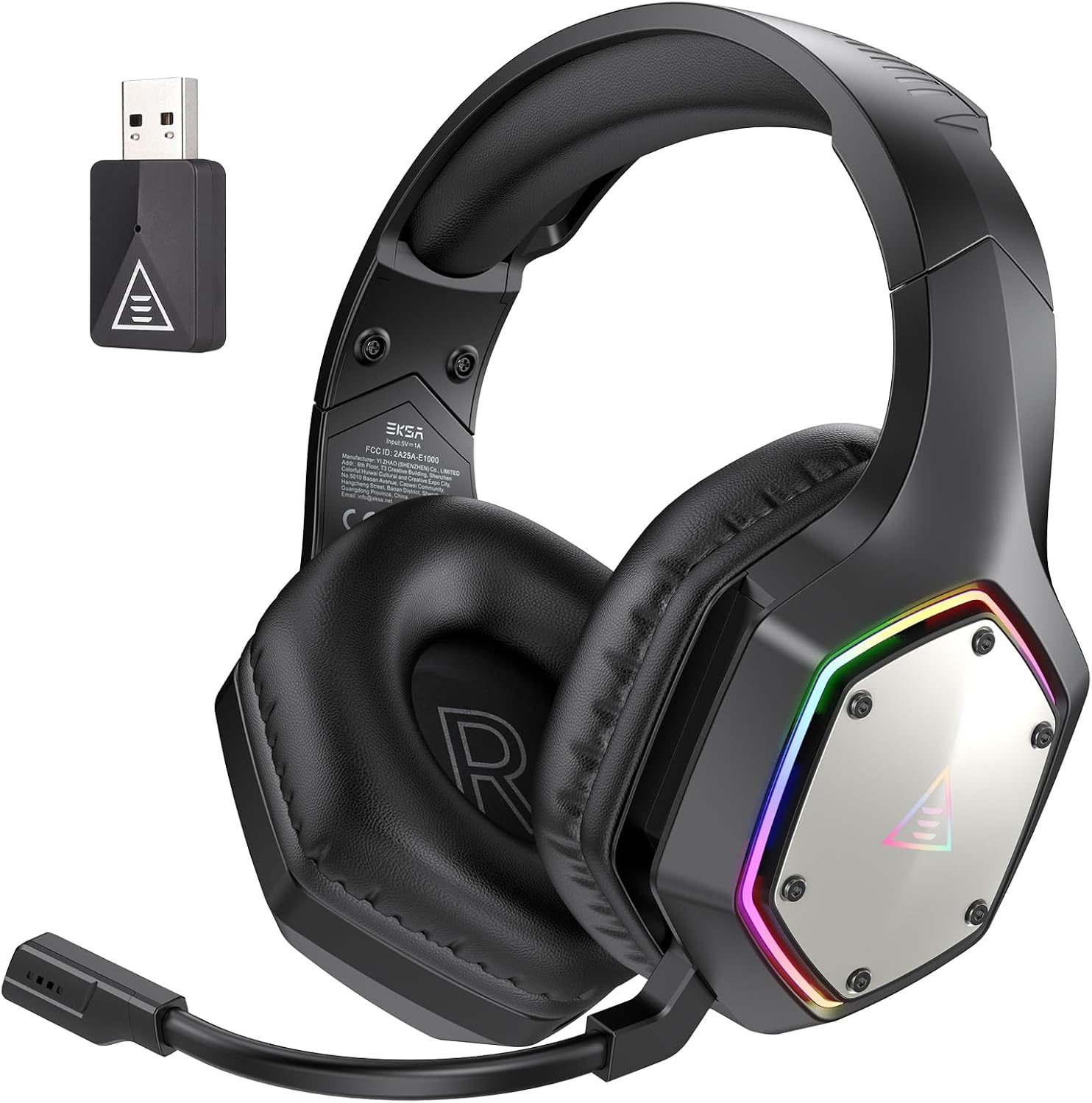EKSA Wireless Gaming Headset - 7.1 Surround Sound, 36-Hr Battery