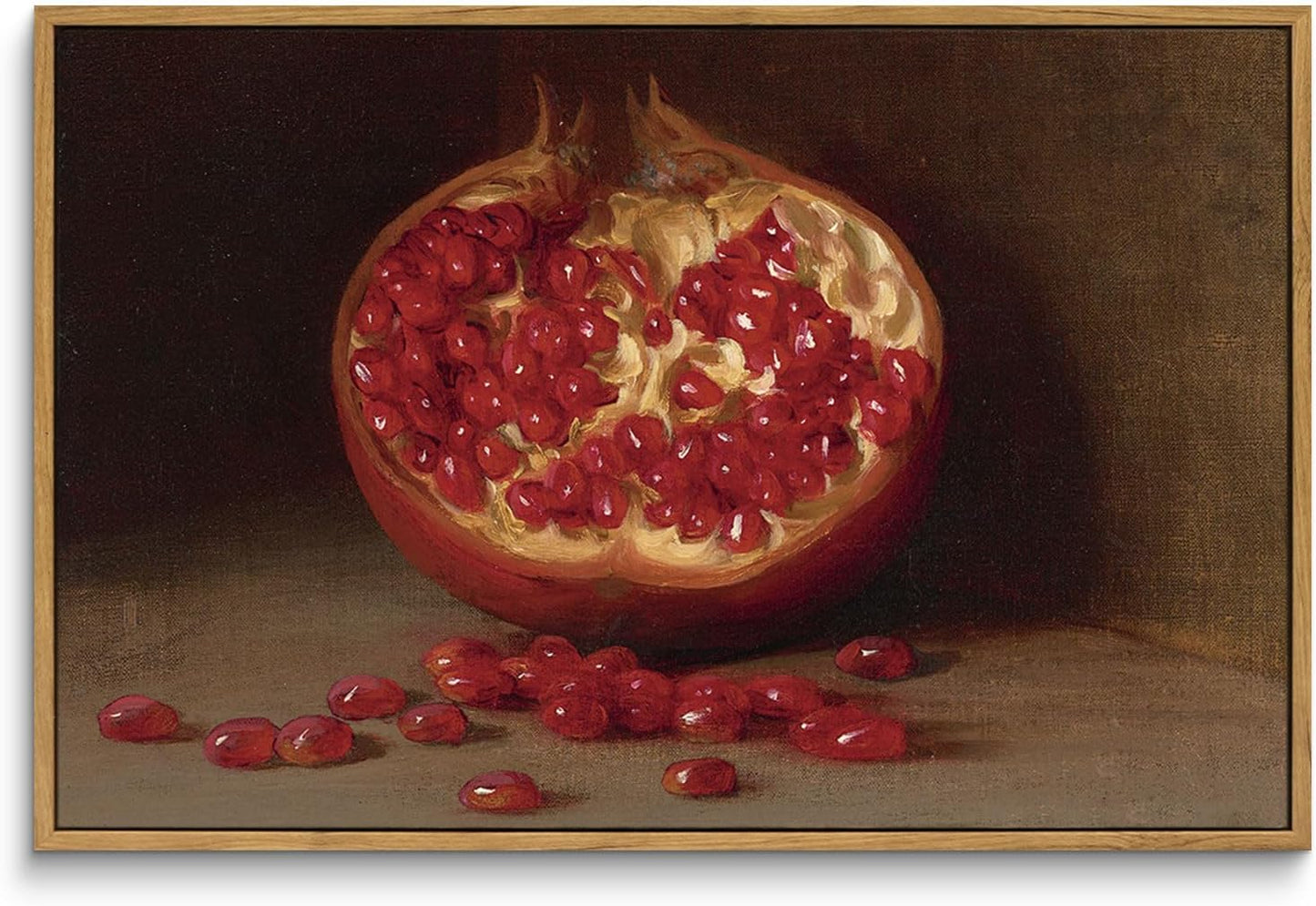 Still Life Vintage Wall Art Pomegranate Fruit Canvas Decor