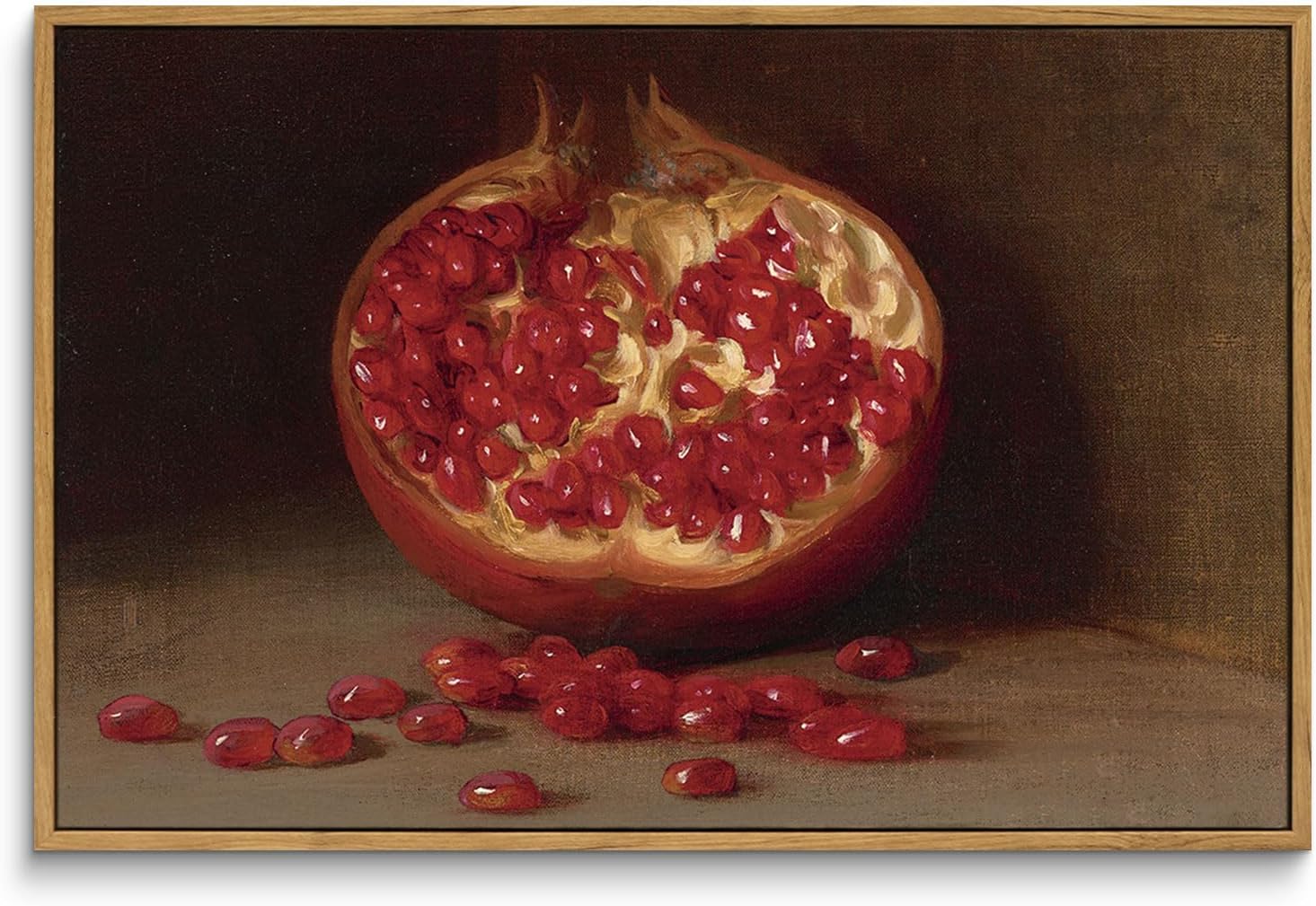 Still Life Vintage Wall Art Pomegranate Fruit Canvas Decor