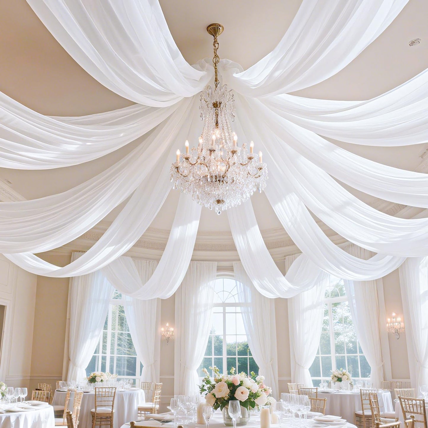 Elegant 5FTx30FT Wedding Ceiling Drapes for Stunning Decor