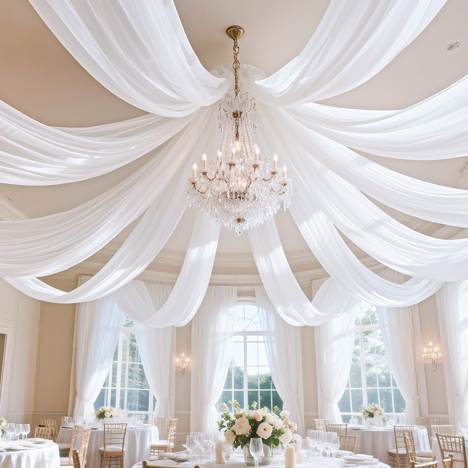 Elegant 5FTx30FT Wedding Ceiling Drapes for Stunning Decor