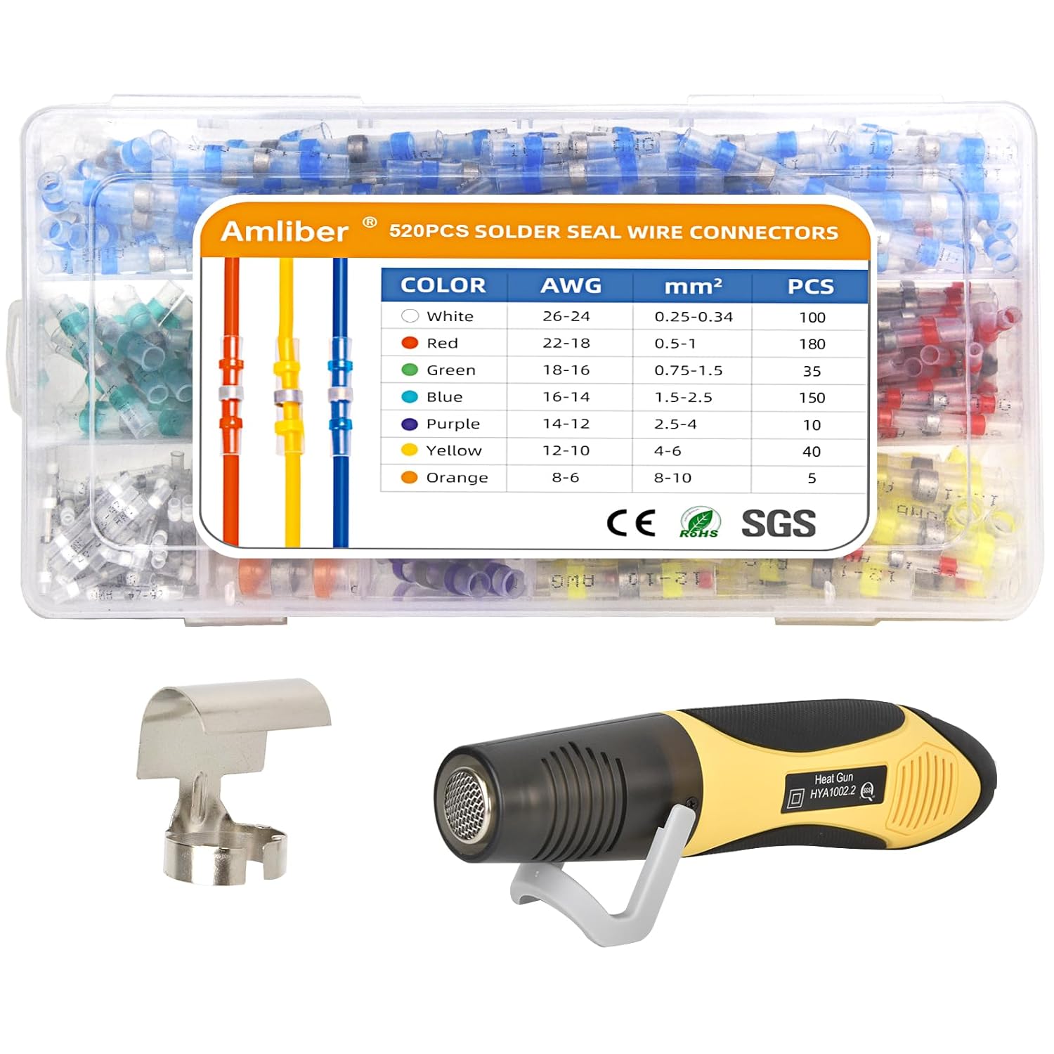 Amliber Upgraded 520PCS Solder Stick Wire Connectors Kit