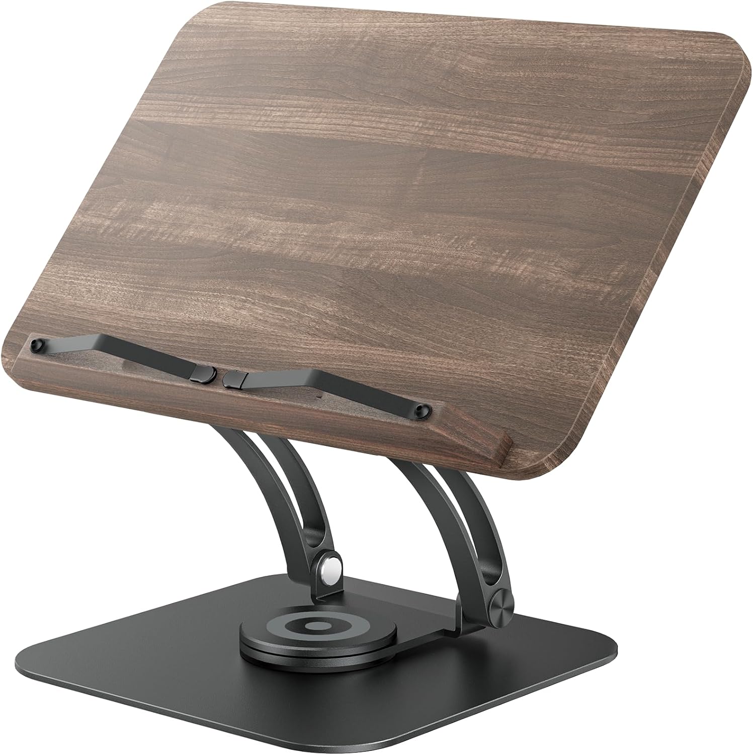 Tounee Book Stand for Reading with 360 Swivel Base and Clips