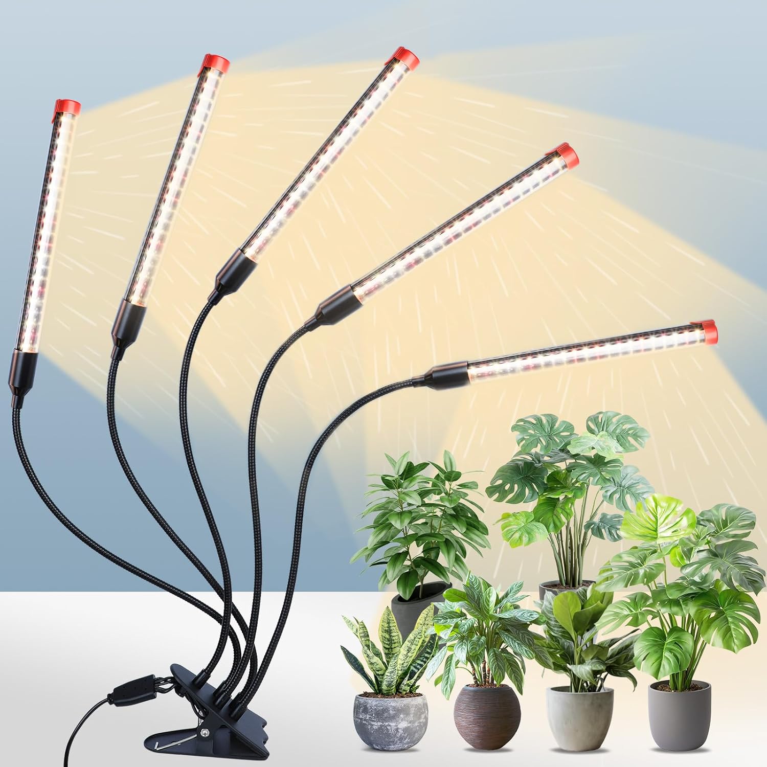 GameChanger 45W 5Head Strong Clip Grow Lights for Indoor Plants