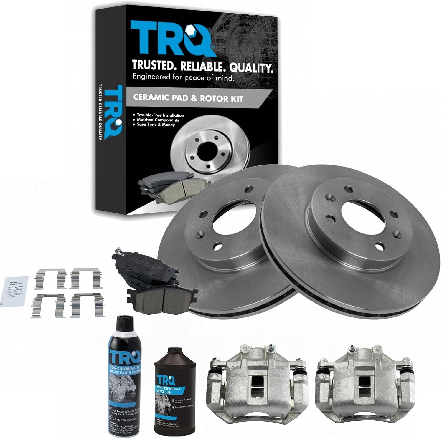 TRQ Front Brake Pad & Rotor Kit for Hyundai Accent & Kia Rio