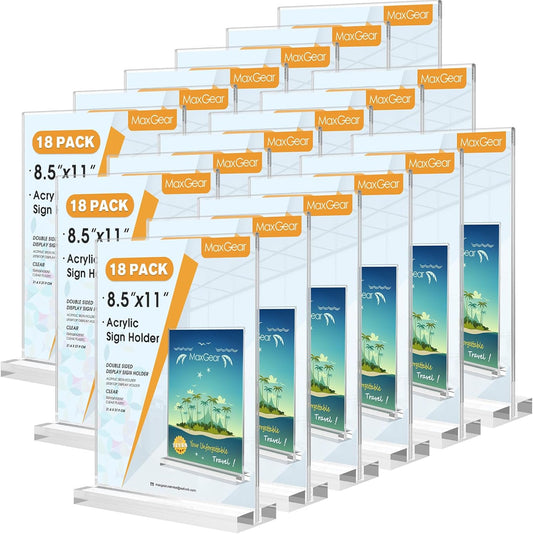 MaxGear Acrylic Sign Holder 8.5 X 11 Inches for Displays