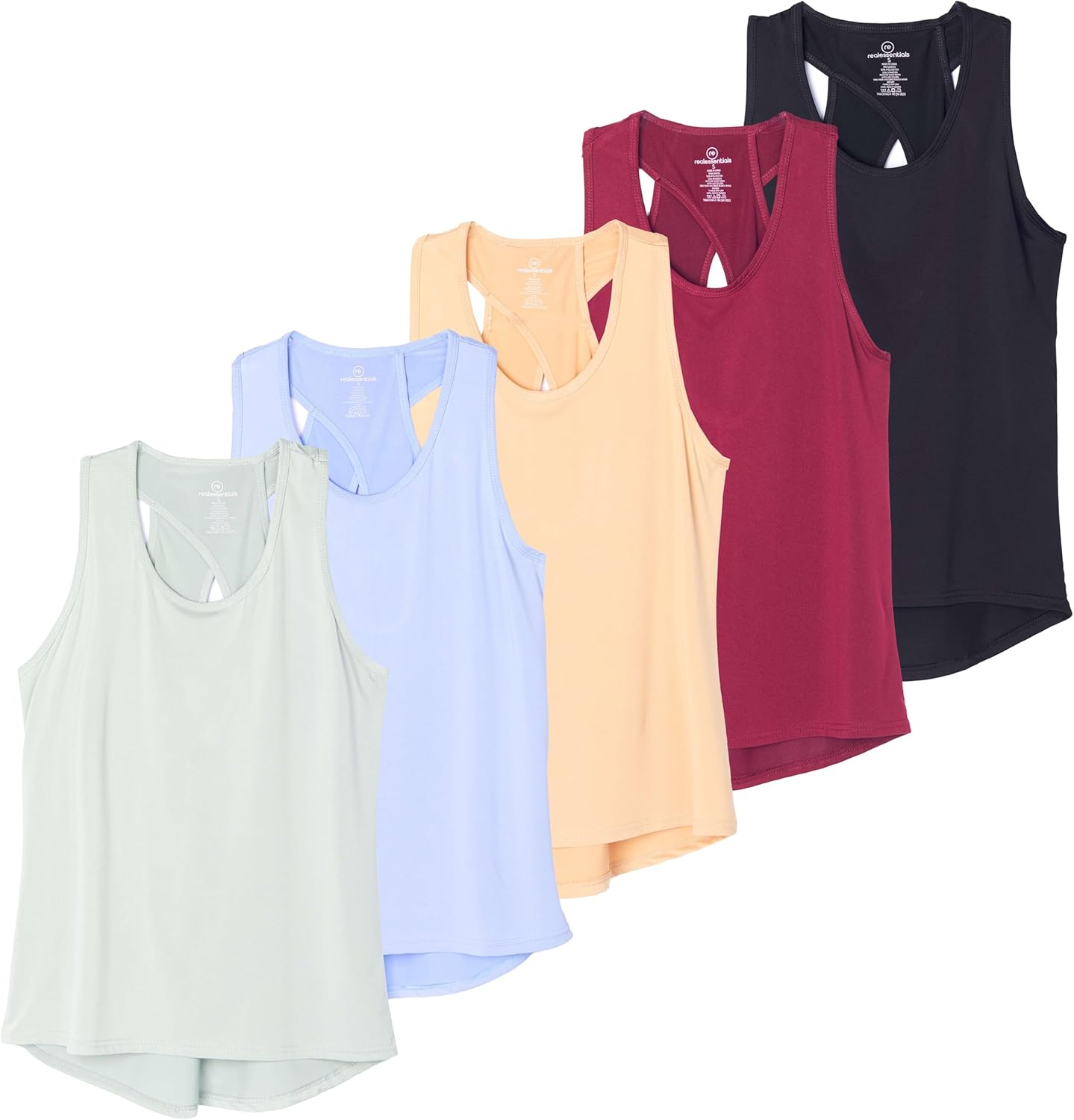 Real Essentials Women's Crossback Keyhole Workout Tank Tops