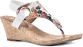 WHITE MOUNTAIN Aida Wedge Sandal - Comfortable Cork Thong Wedge