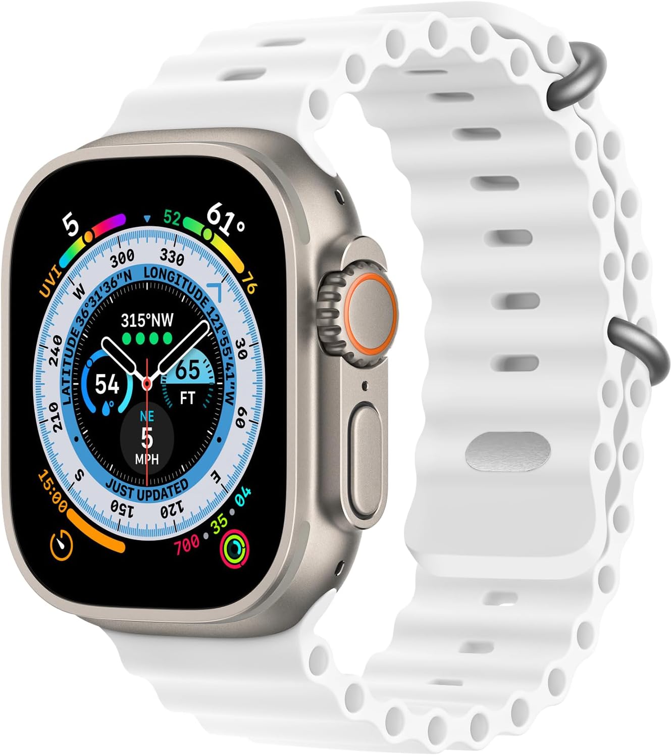 Sport Silicone Ocean Band for Apple Watch Ultra 2 - Adjustable Strap