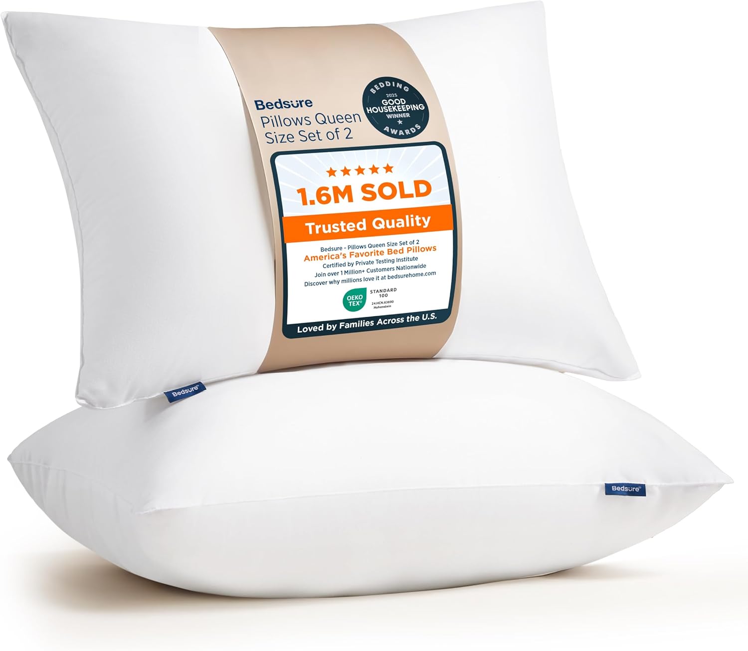 Bedsure Standard Pillows Set of 2 for Comfortable Sleep