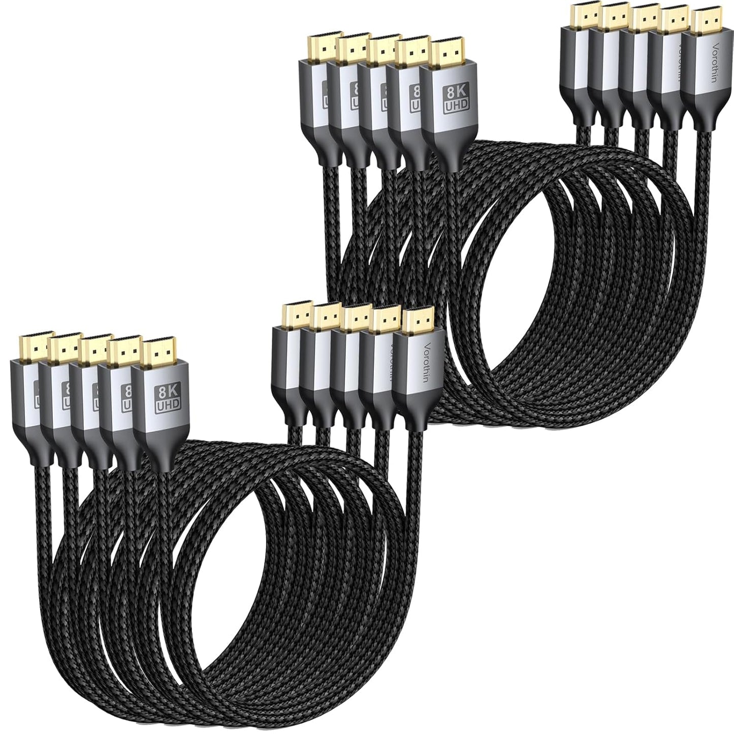 3 FT HDMI Cable 10-Pack for 8K & 4K High Speed Streaming