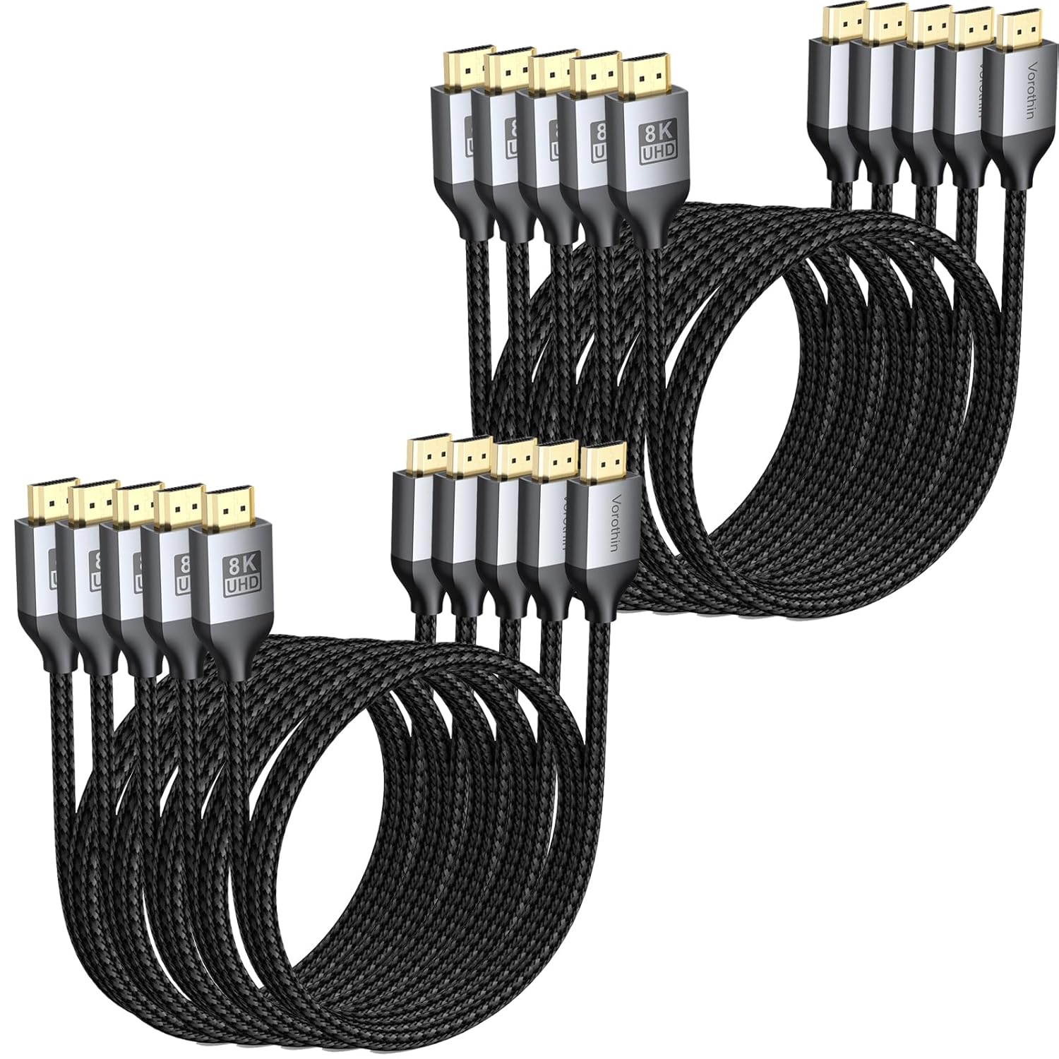 3 FT HDMI Cable 10-Pack for 8K & 4K High Speed Streaming