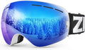ZIONOR X Ski Goggles OTG Snowboard Goggles - Panoramic Clarity