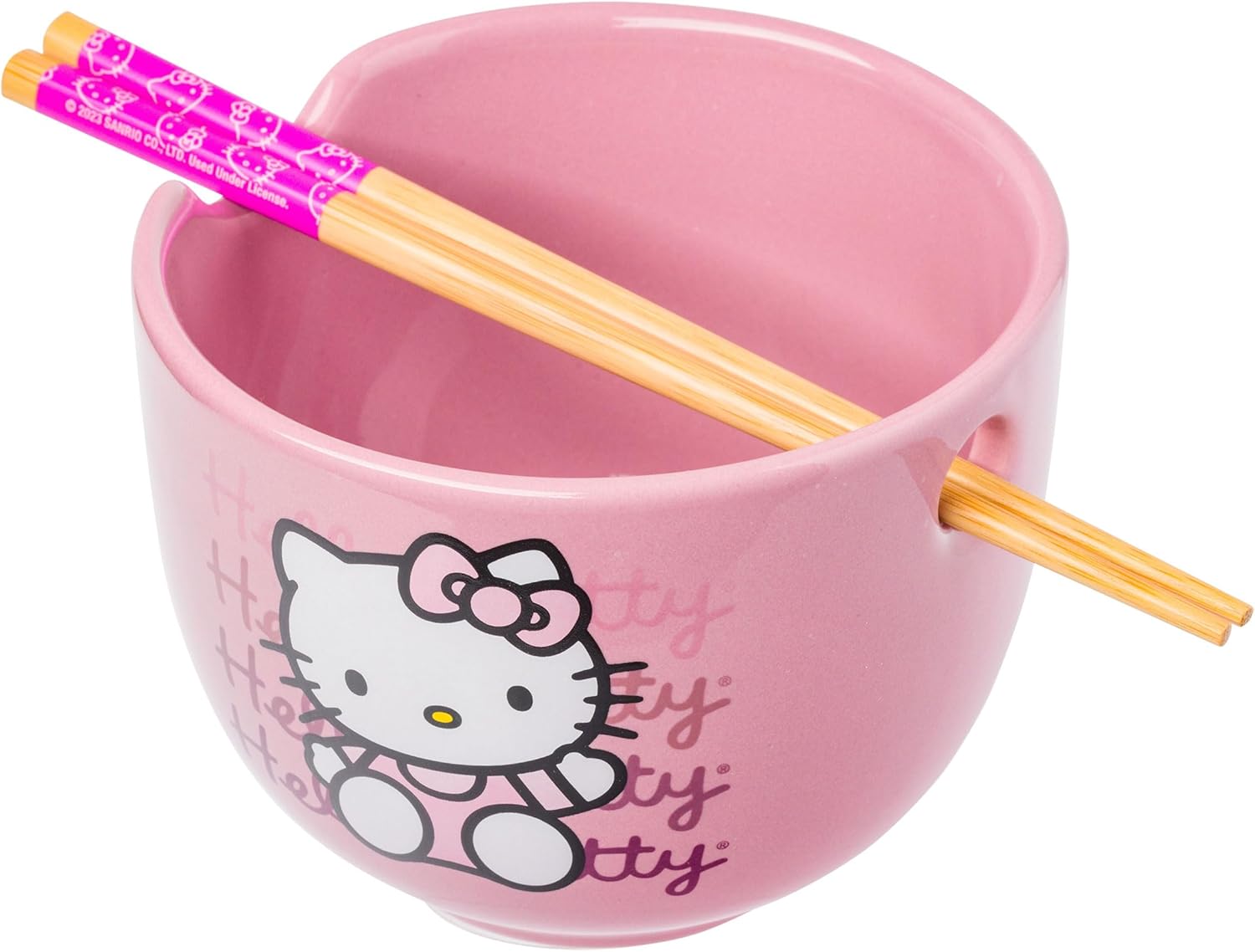 Hello Kitty Pink Ramen Bowl Set, Microwave Safe