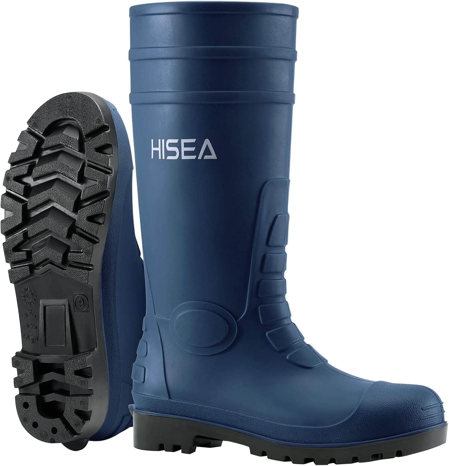 HISEA Men's Rain Boots: Durable Waterproof Rubber Footwear