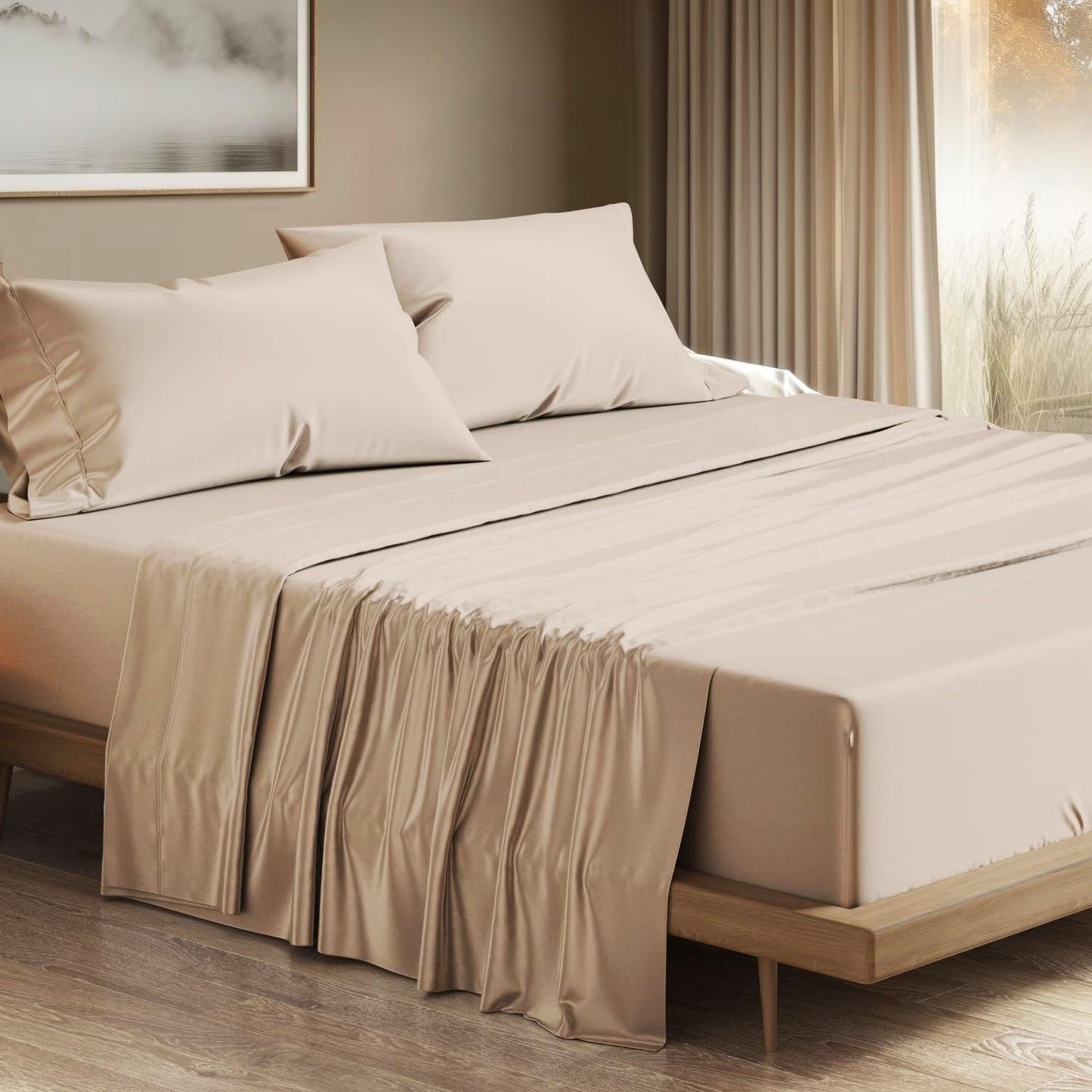 Luxurious 100% Egyptian Cotton Queen Sheets Set - 1200 TC