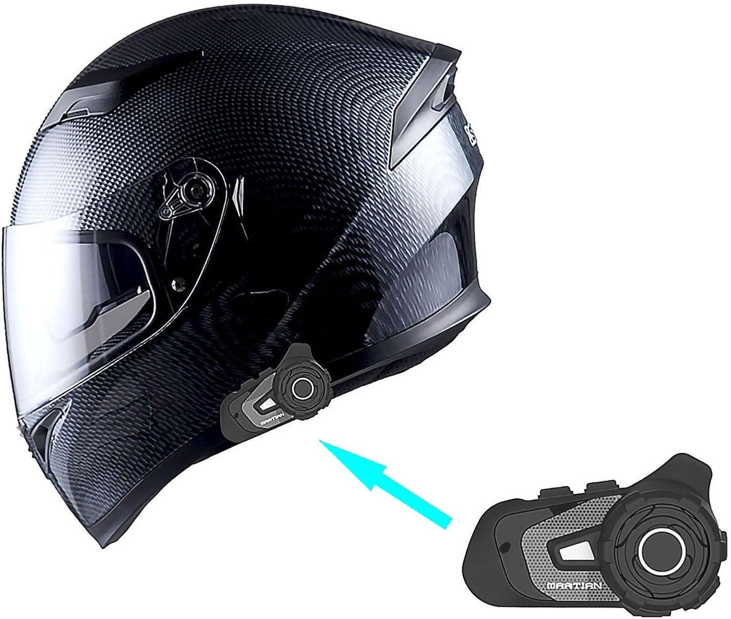 1Storm Motorcycle Full Face Helmet with Bluetooth Headset Bundle
