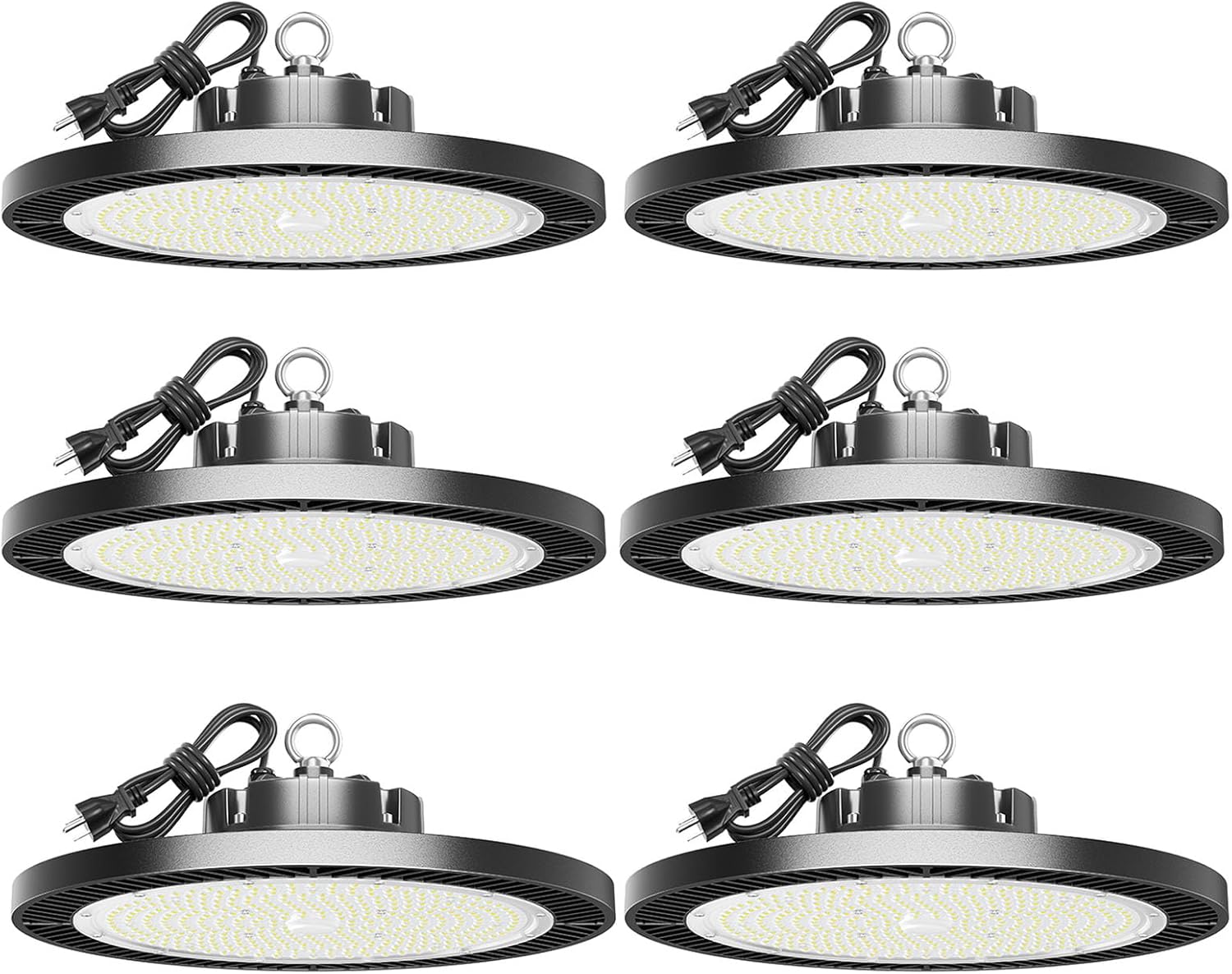 200W High Bay LED Shop Lights - 6 Pack UFO Lights for Garage