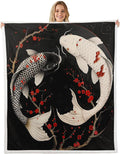 Ying Yang Koi Fish Throw Blanket Twin 60in x 80in - Cozy Sherpa Throw