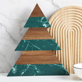 Green Christmas Tree Marble Cheese Board Charcuterie Tray - Festive