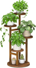 Wood Plant Stand 4-Tier Corner Shelf - Space-Saving Rustic Display