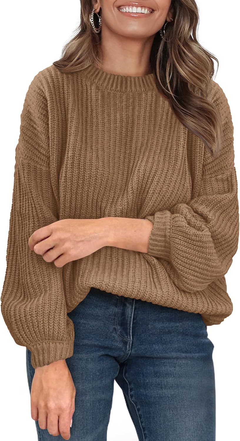 Fall Sweaters for Women 2025 Fashion Long Sleeve Knit Tops