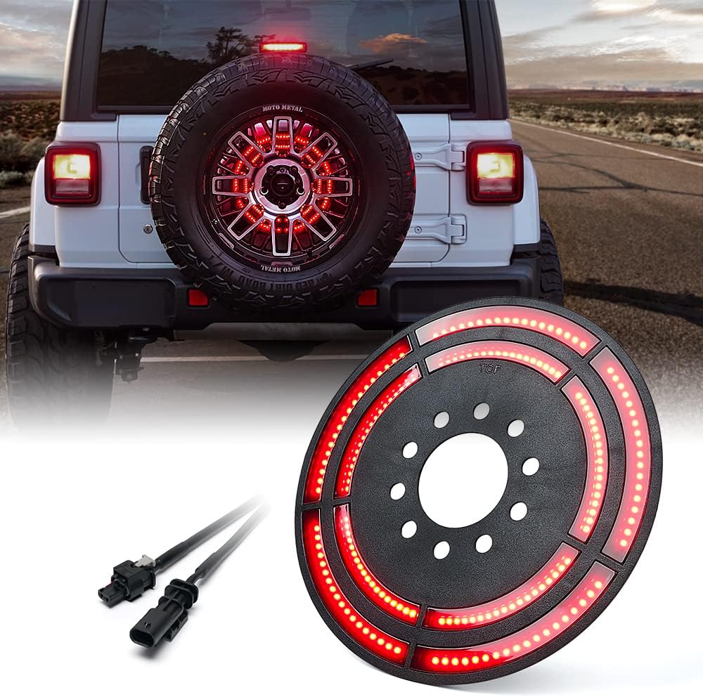 Xprite 14in Spare Tire Brake Light for 2018+ Jeep Wrangler JL/JLU