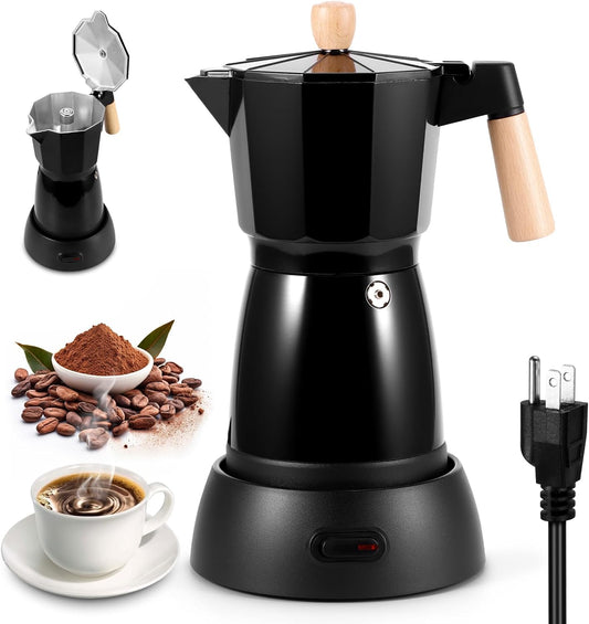 SHANGSKY Electric Coffee Maker 6 Cup Espresso Pot for Home
