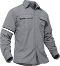 TACVASEN Men's Convertible Long Sleeve Fishing Shirt - Quick Dry uv