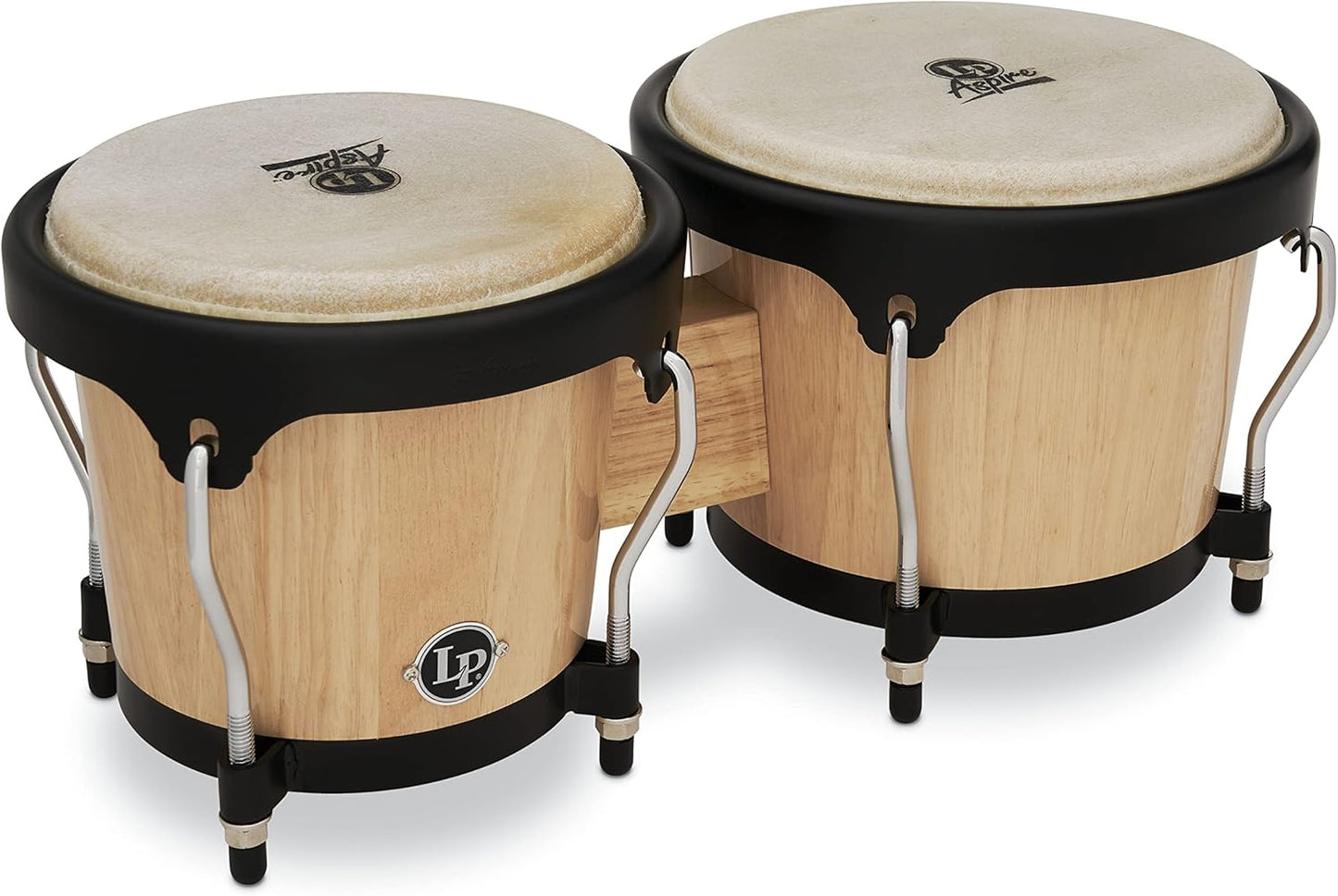 LP Aspire Series Wood Bongos Natural with Rawhide Heads