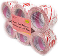 3 in Stop Sign Security Shipping Tape 6 Rolls 110 yd Each - Tamper
