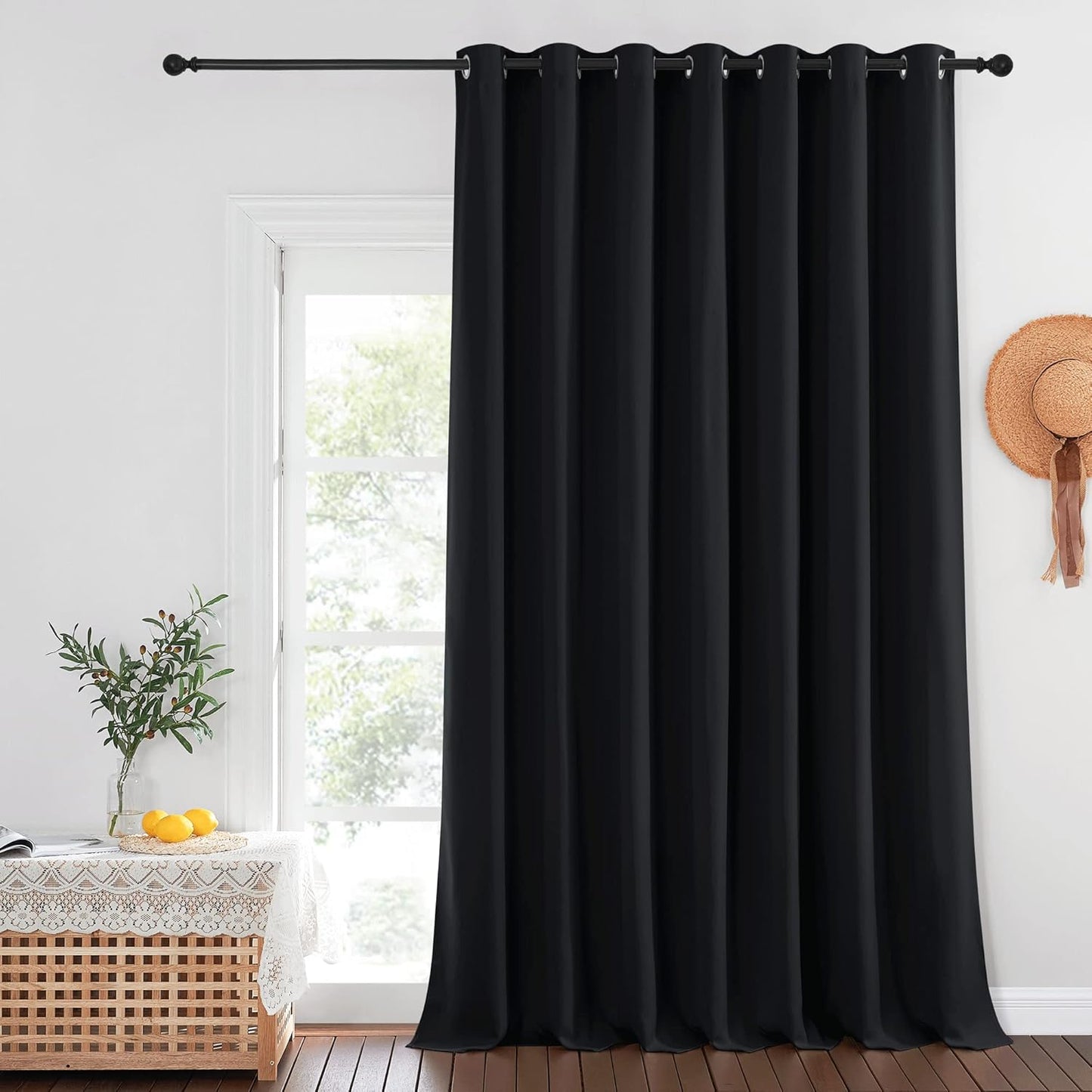 NICETOWN Black Out Sliding Door Curtain for Total Darkness
