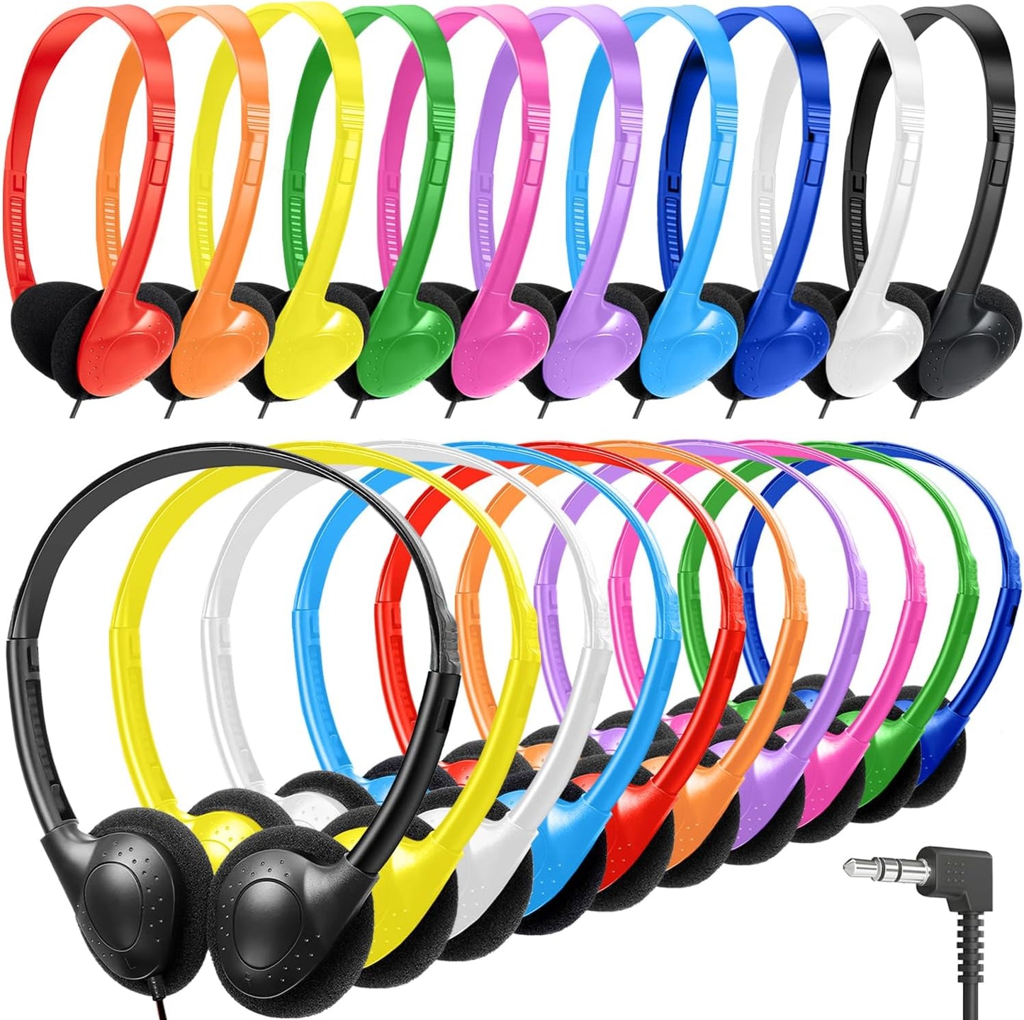 Classroom Headphones Bulk 25 Pack for Kids School Students