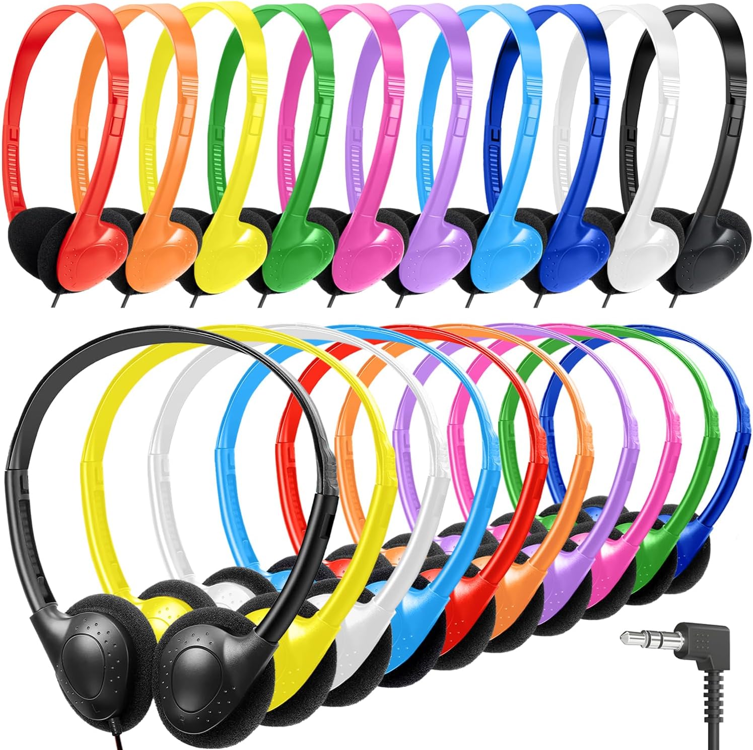 Classroom Headphones Bulk 25 Pack for Kids School Students
