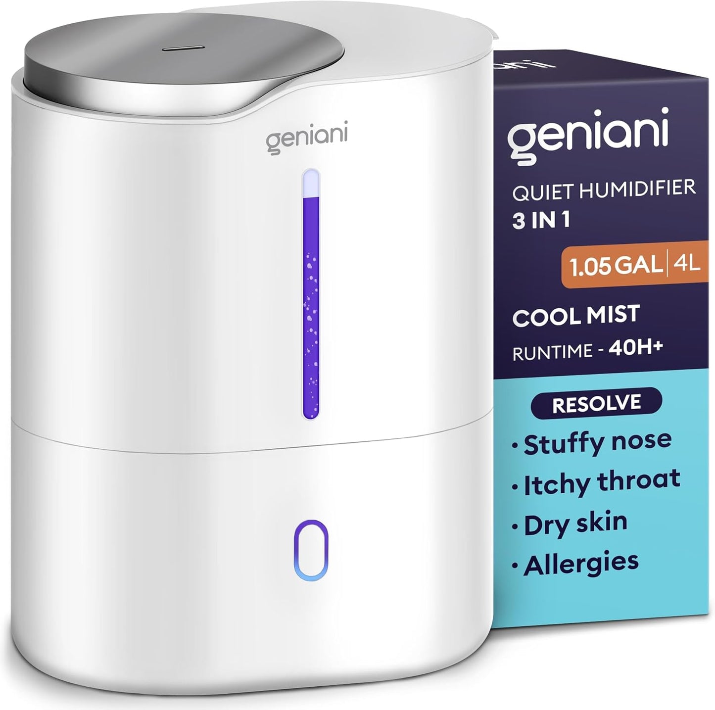 Geniani Cool Mist Humidifiers for Bedroom and Large Rooms