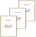 8.5x11 Oak Picture Frame Set - Minimal Beige 3-Pack