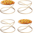 Gold Yellow Metal Wire Pizza Pan Riser Stands Set of 4 - Tabletop