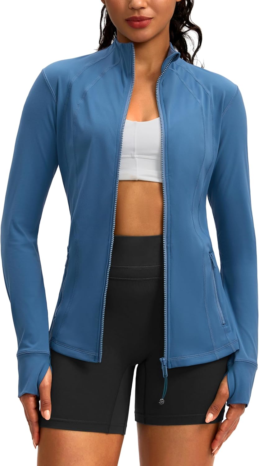 Women's Workout Jackets with 4 Pockets for Yoga and Running