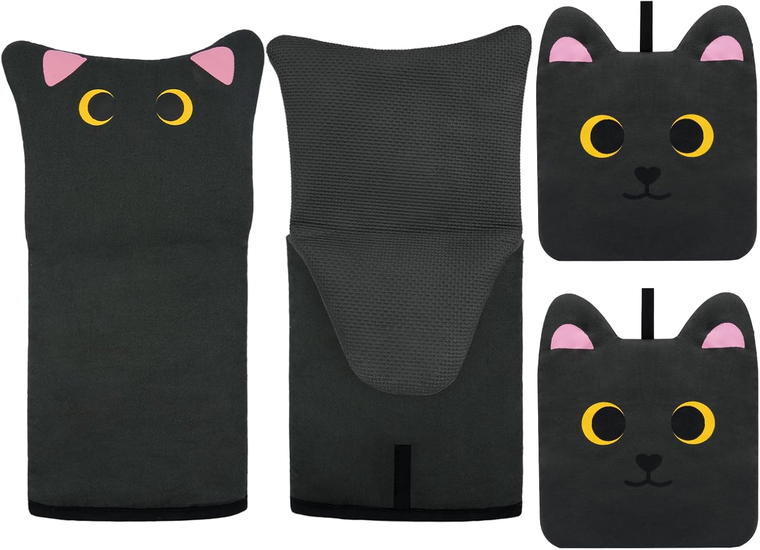 Cat Silicone Oven Mitts Set - Cute & Heat Resistant