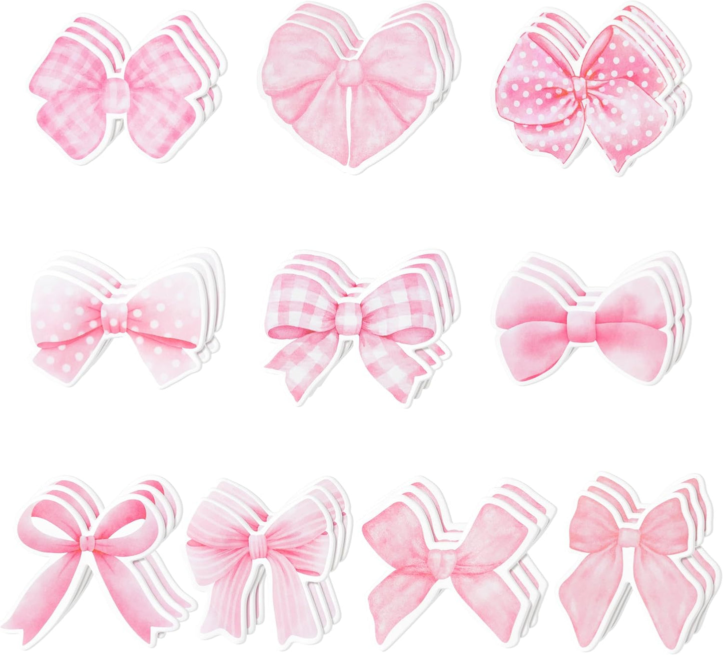 Coquette Pink Bow Sticky Notes - 600 Sheets Fun Memo Pads