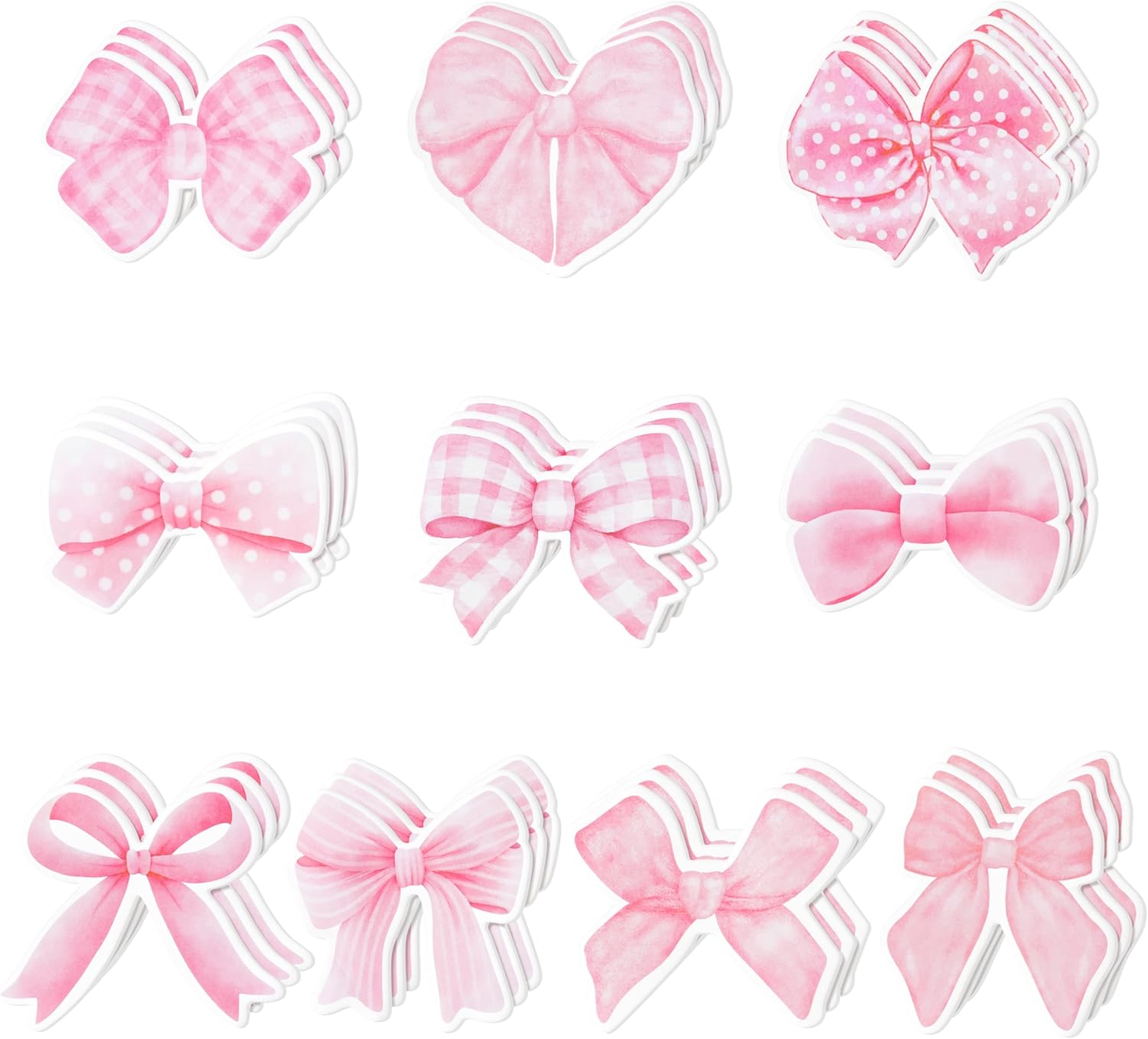 Coquette Pink Bow Sticky Notes - 600 Sheets Fun Memo Pads