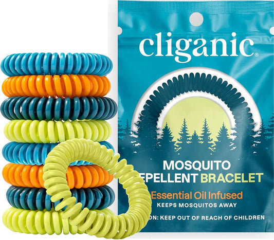 10-Pack DEET-Free Mosquito Bracelets by Cliganic