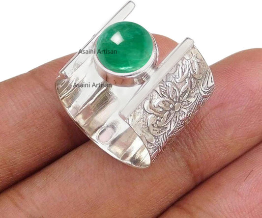 7MM Round Gemstone 925 Sterling Silver Floral Gift Ring