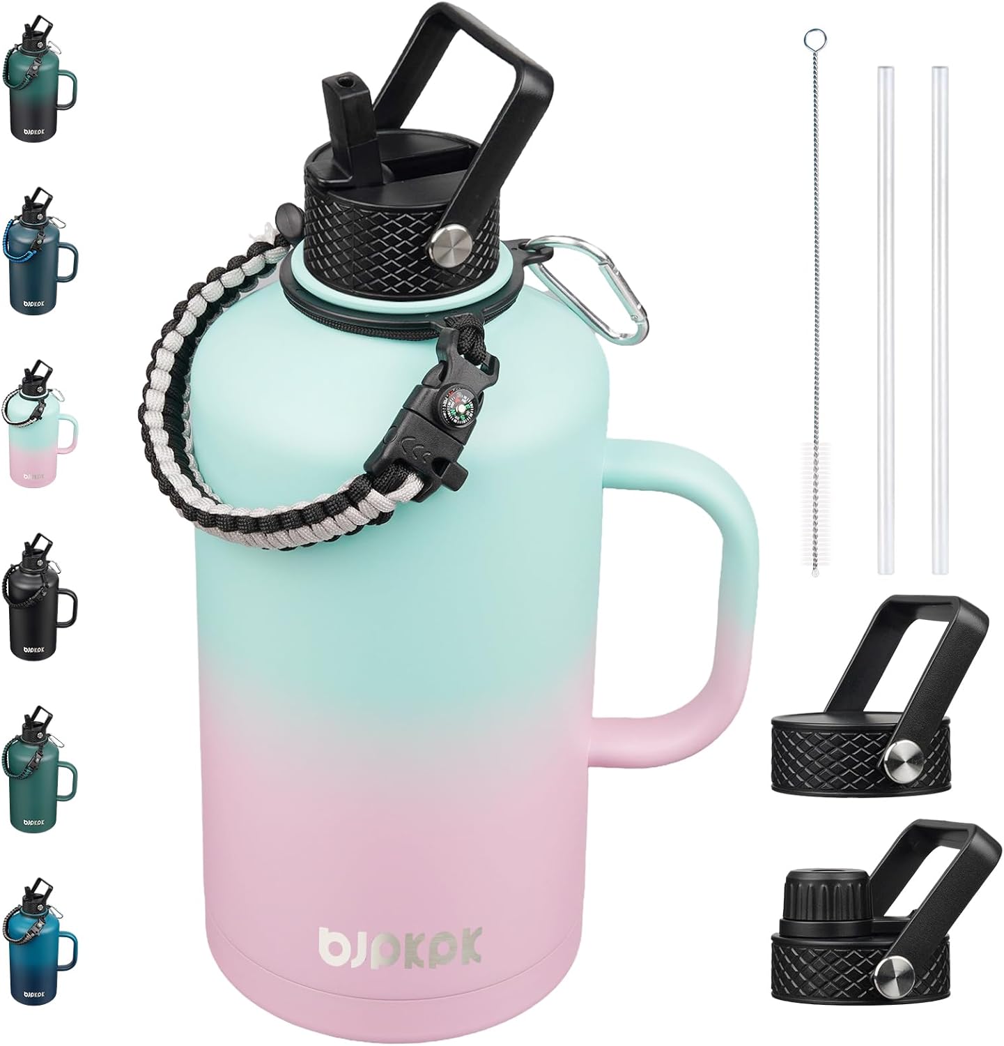 Insulated Water Bottle with Straw Lid - BJPKPK 50oz to 128oz