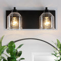15.8 in Large Farmhouse Bathroom Vanity Light with Bubble Glass Shades
